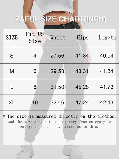 Cargo Pants for Women High Waisted Jogger Pants Outdoor Sweatpants Casual Pants with Chain