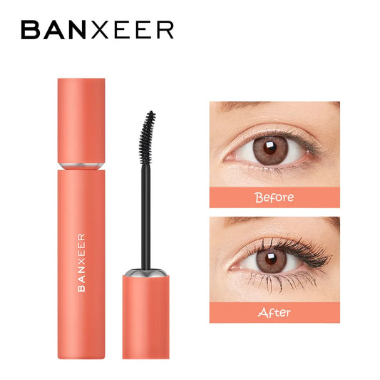 BANXEER 1PC Thick Mascara 4D Extra Volume Waterproof Professional Black Ink Curling Mascara Makeup Brushes Eye Lashes Makeup