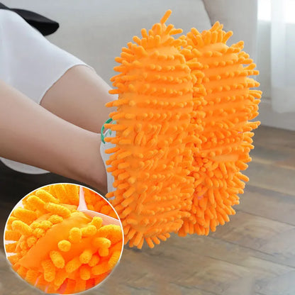 2 PCS  Chenille Multifunction Floor Dust Cleaning Slippers Shoes Lazy Mopping Shoes Home Floor Cleaning Shoe Cover