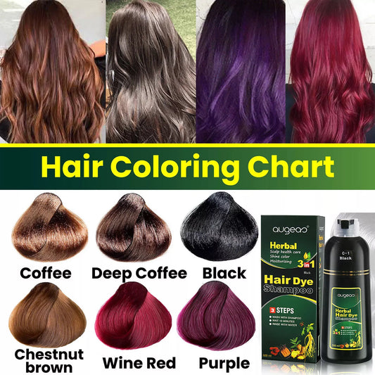 500ml Shampoo Color and Care 3 In 1 Herbal Hair Color Shampoo Protects and Restores Hair In 10 Minutes with Hair Color Shampoo