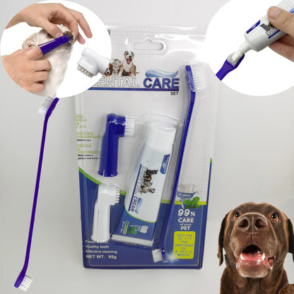 Pet Toothbrush with Gel Dog Cat Toothpaste Cleaning Tooth Oral Cleaner Kitten Puppy Toothpaste Toothbrush Set Pet Grooming