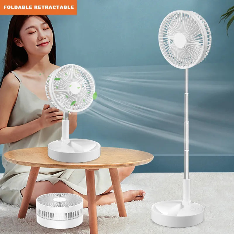 Retractable 2 In 1 Foldable and Portable Fan Small Mini Fan USB Charging Long Battery  Life Desktop Electric Smart Fan