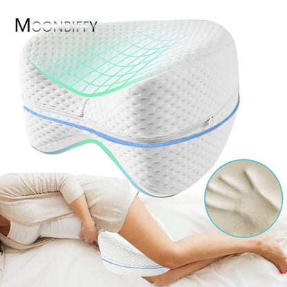 Body Memory Cotton Leg Pillow Home Foam Pillow Sleeping Orthopedic Sciatica Back Hip Joint for Pain Relief Thigh Leg Pad Cushion