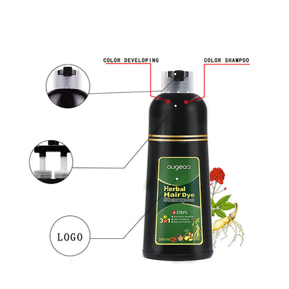 500ml Shampoo Color and Care 3 In 1 Herbal Hair Color Shampoo Protects and Restores Hair In 10 Minutes with Hair Color Shampoo