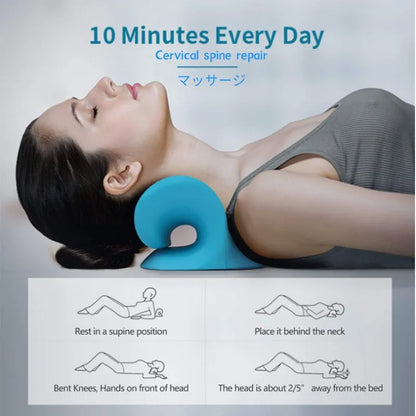 Neck Shoulder Stretcher Relaxer Cervical Chiropractic Traction Device Pillow for Pain Relief Cervical Spine Alignment Gift