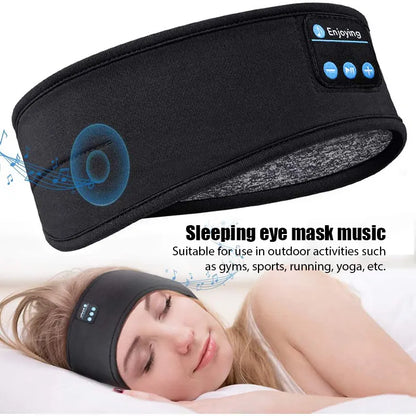 Wireless Bluetooth Headset Elastic Sports Headband Over the Ear Hairband Earbuds Music Sleeping Eye Mask Wireless Headphones