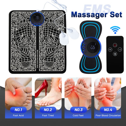 Electric EMS Foot Massager Accessories Pulse Muscle Stimulator Foldable Foot Massage Pad Relief Pain Relax,Support Dropshipping