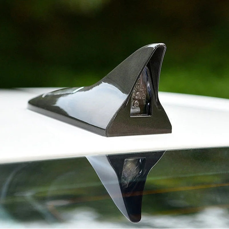 LED Solar Power Shark Fin Warning Light Anti-collision Strobe Flashing Lamp Car Roof Antenna Decoration Night Car Accessories