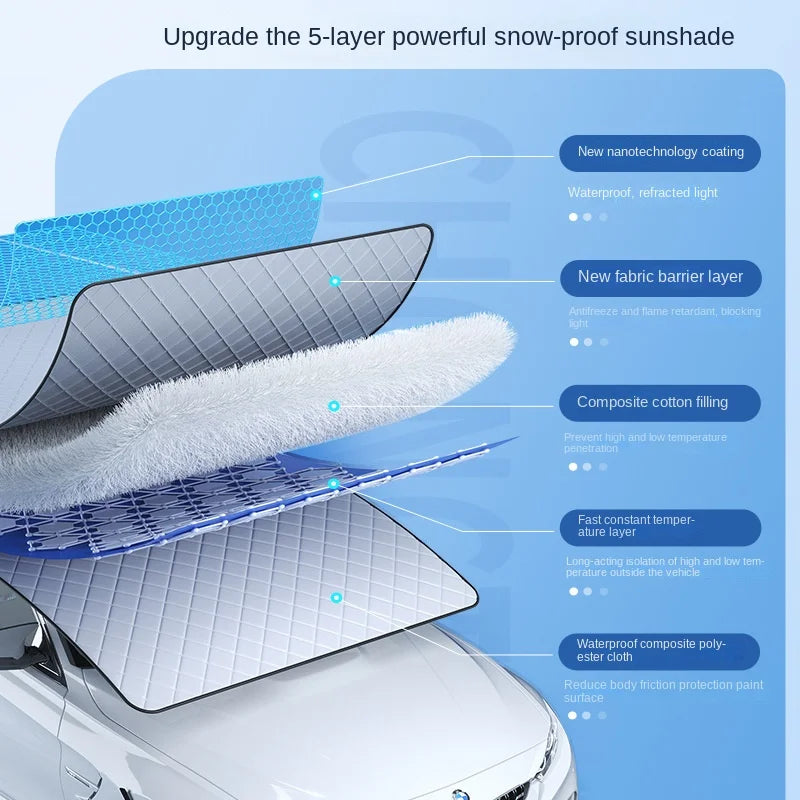 Sunshade Cover Car Windshield Snow Sun Shade Waterproof Protector Automobile Magnetic Cover Car Front Windscreen Cover