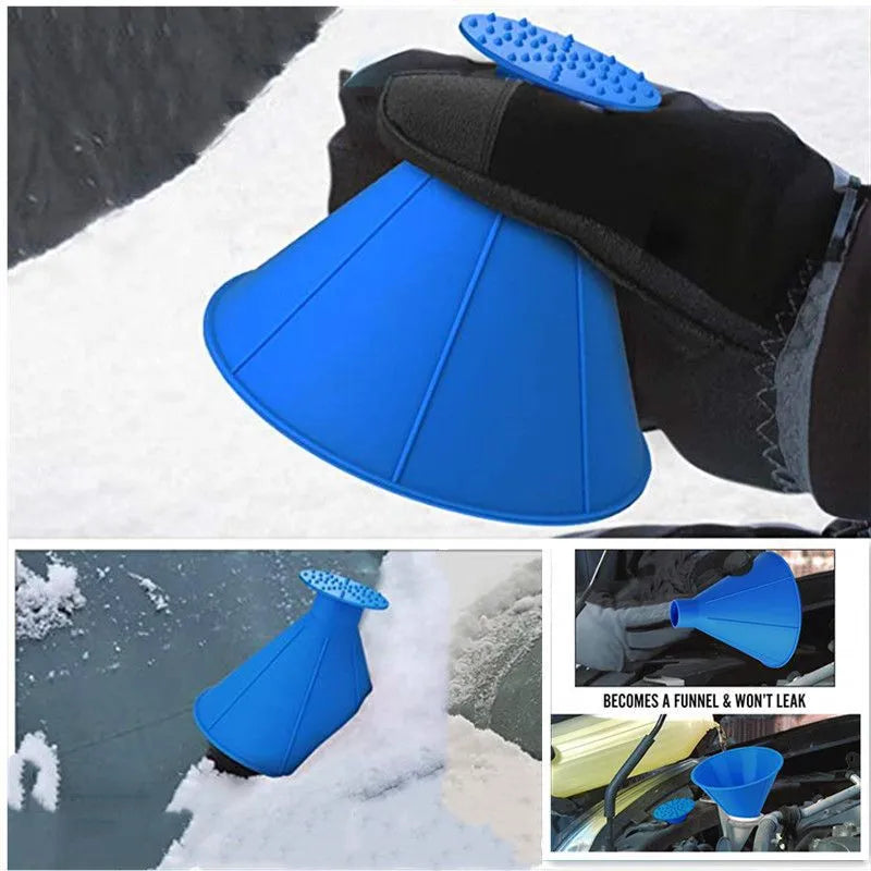 Magical Car Ice Scraper Shaped Funnel Snow Remover Deicer Cone Tool Car Snow Scraper Car Window Windshield Magic Ice Scraper