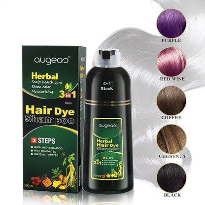 500ml Shampoo Color and Care 3 In 1 Herbal Hair Color Shampoo Protects and Restores Hair In 10 Minutes with Hair Color Shampoo