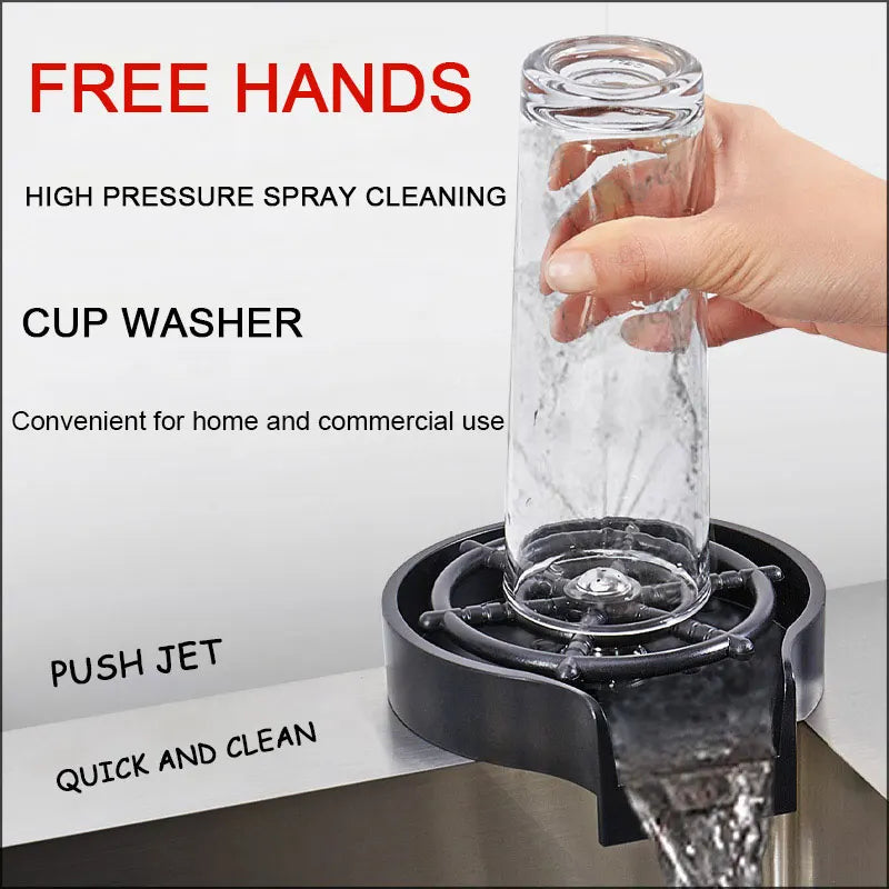 High Pressure Faucet Glass Cup Rinser Automatic Washer Home Bar Kitchen Mug Cup Cleaner Tool Sink Accessories Gadgets