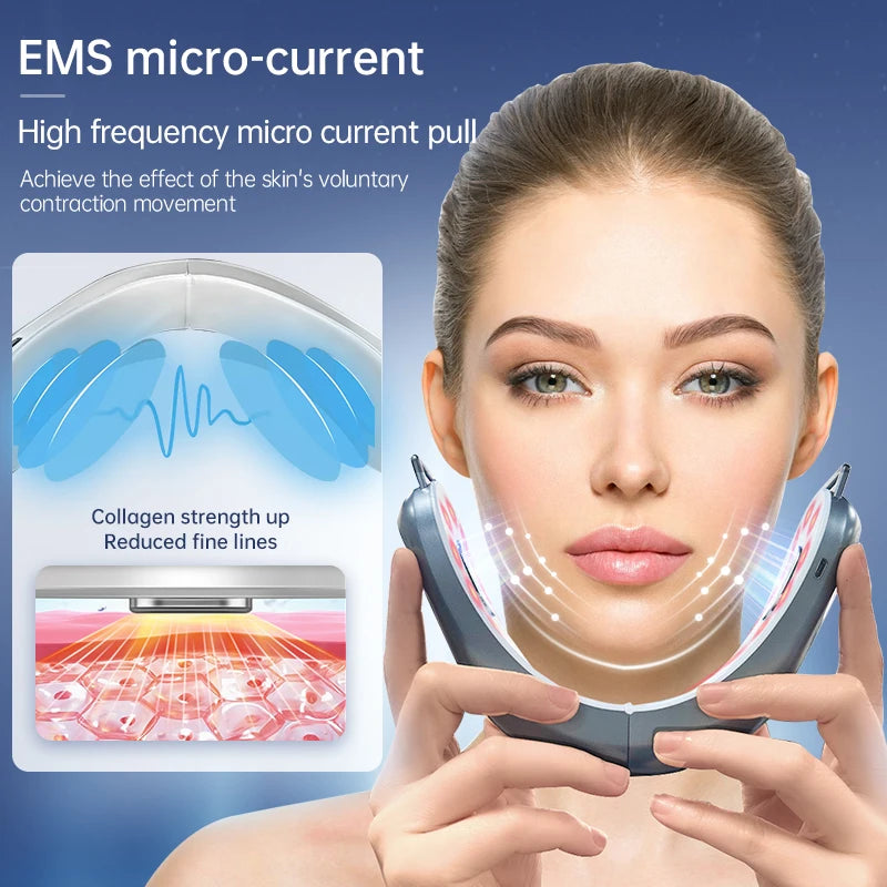 EMS Face Lift Devices Double Chin V Shaped Cheek Lift Belt Facial Slimming Vibration Massage Machine