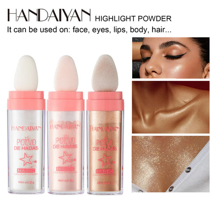 HANDAIYAN Makeup Fairy High Gloss Pat Powder Three Dimensional Powder Brightening Set Powder Powder Blusher High Gloss Powder