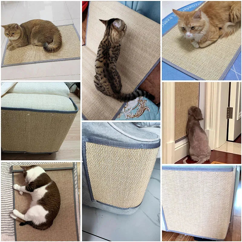 Strong Bamboo Cat Scratch Mat Wall Sofa Protection Cat Scratch Board Pad Cat Paws Sharpen Mats Massage Self Wear-resistant Mat