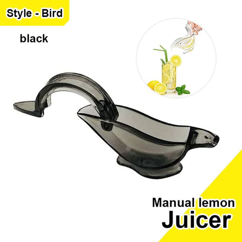 Manual Lemon Squeezer, Acrylic Manual Lemon Slice Squeezer, Bird Lemon Squeezer Portable Transparent Fruit Juicer