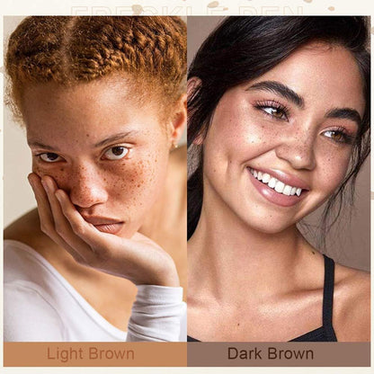 2Pcs Fake Freck Faux Freckles Freckle Pen Pencil Temporary Permanent Tattoo Freckles Phreckles Marker Makeup,Black Dark Brown & Light Brown Neutral Freckle Pen Makeup Set Long Lasting Waterproof