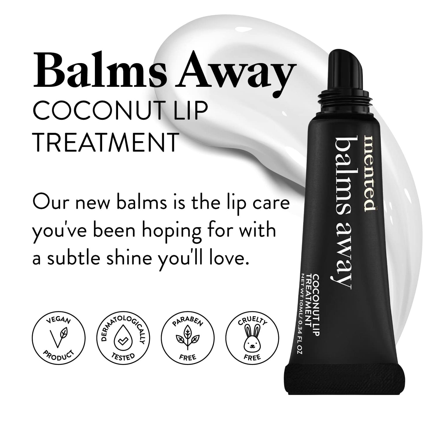 Cosmetics | Balms Away Coconut Lip Treatment | Moisturizing Lip Balm Therapy for Dry Cracked Lips | Long Lasting Lip Repair | Vegan. Paraben-Free, Cruelty-Free Lip Care