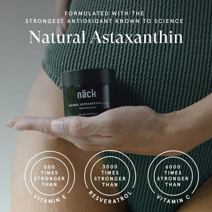 Näck Natural Astaxanthin Immunity boost 4mg I 30 softgel capsules | A powerful antioxidant sourced from microalgae grown in Sweden I Supports Immunity, Skin Health, Eye Health & Muscle Performance