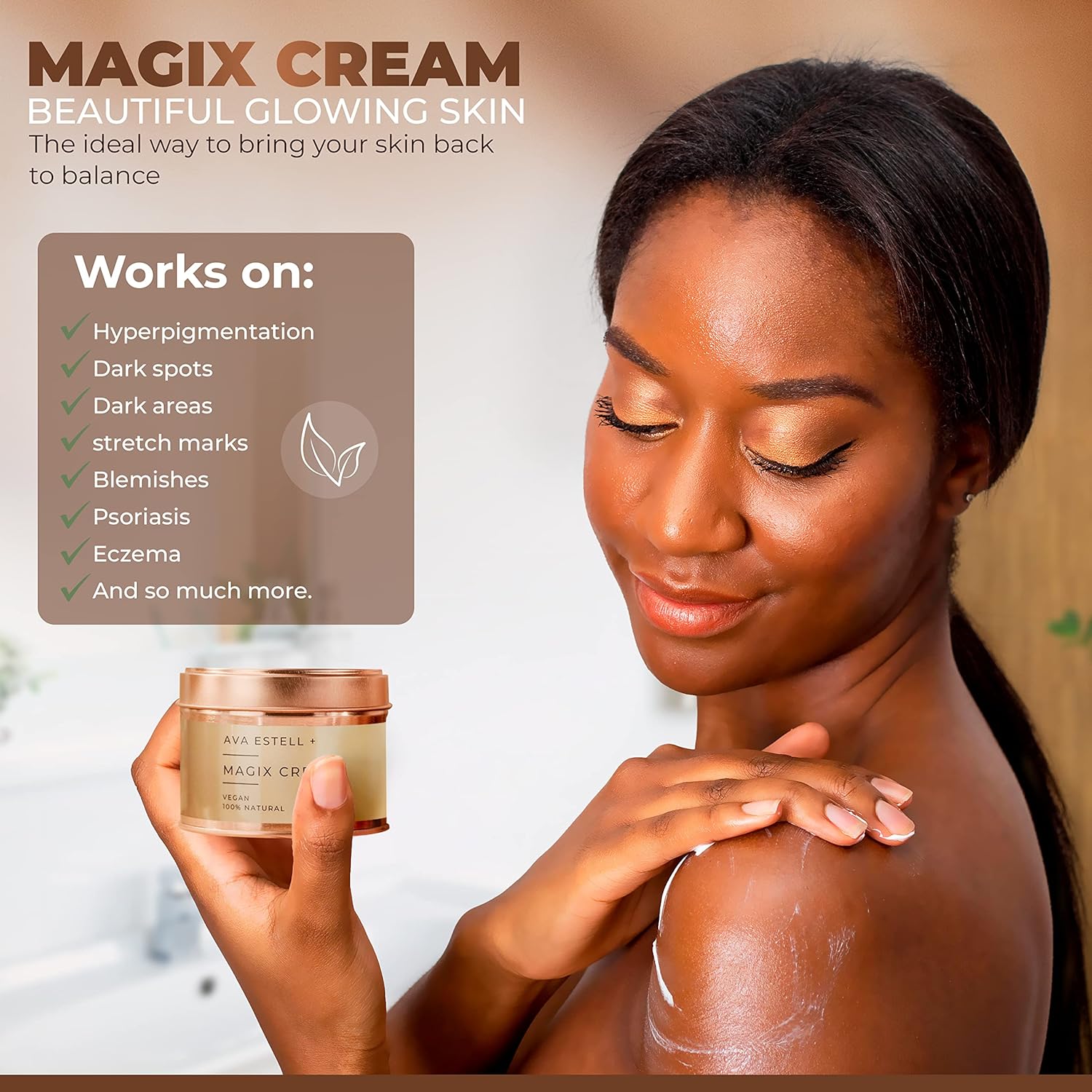 Magix Cream - Body Cream for Women, Must-Have Body Skin Care Products in One Tub: Body Moisturizers, Aqueous Cream - Natural Ingredients, 120Ml