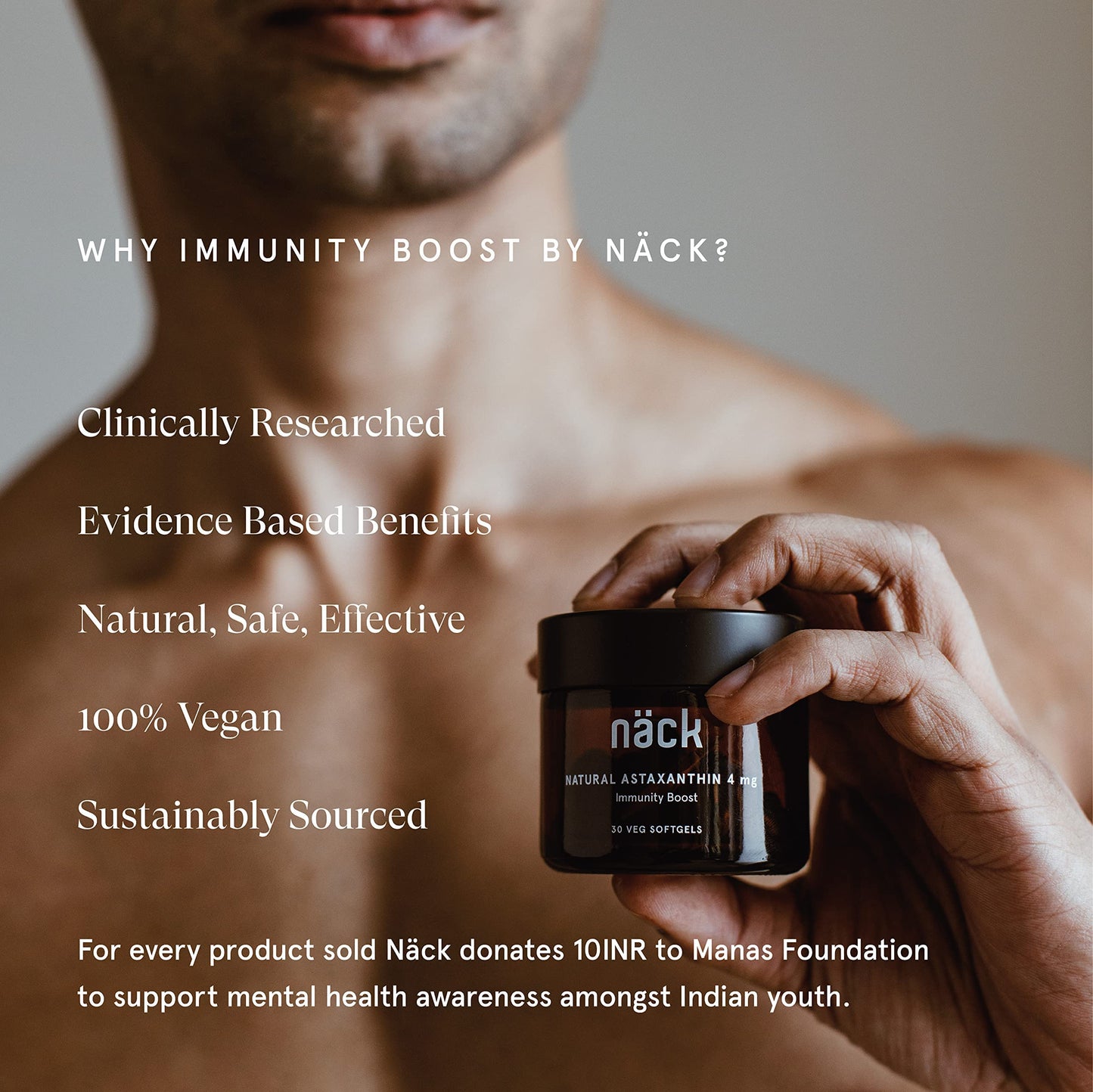 Näck Natural Astaxanthin Immunity boost 4mg I 30 softgel capsules | A powerful antioxidant sourced from microalgae grown in Sweden I Supports Immunity, Skin Health, Eye Health & Muscle Performance