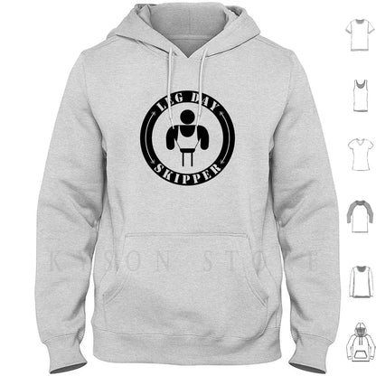 Leg Day Skipper Hoodie Long Sleeve Sport Motivation Fun Legday Leg Day Skipper Legdayskipper Led Day Skipper Gym