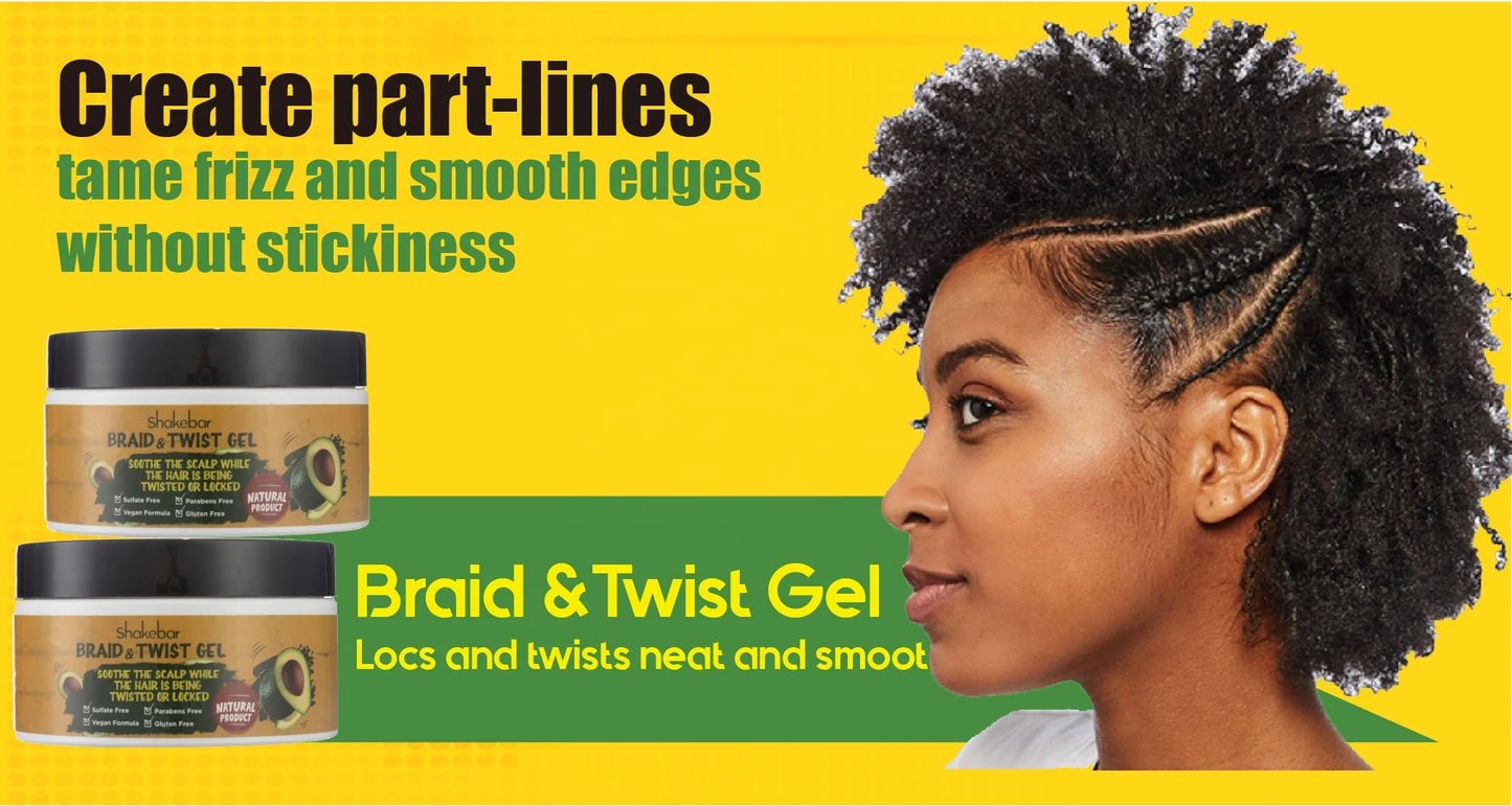 SHAKEBAR African Hair Styling Braid & Loc & Twist Gel No Flaky