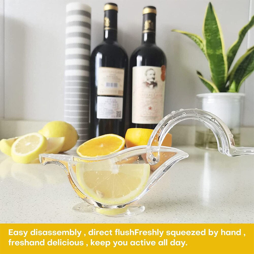 Manual Lemon Squeezer, Acrylic Manual Lemon Slice Squeezer, Bird Lemon Squeezer Portable Transparent Fruit Juicer