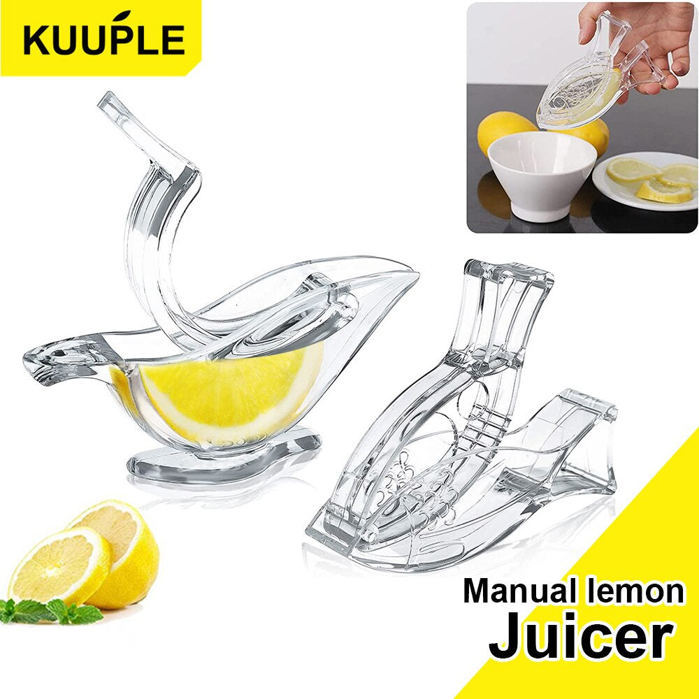 Manual Lemon Squeezer, Acrylic Manual Lemon Slice Squeezer, Bird Lemon Squeezer Portable Transparent Fruit Juicer