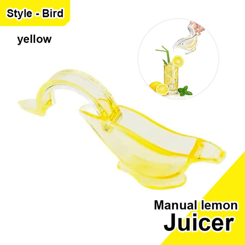 Manual Lemon Squeezer, Acrylic Manual Lemon Slice Squeezer, Bird Lemon Squeezer Portable Transparent Fruit Juicer